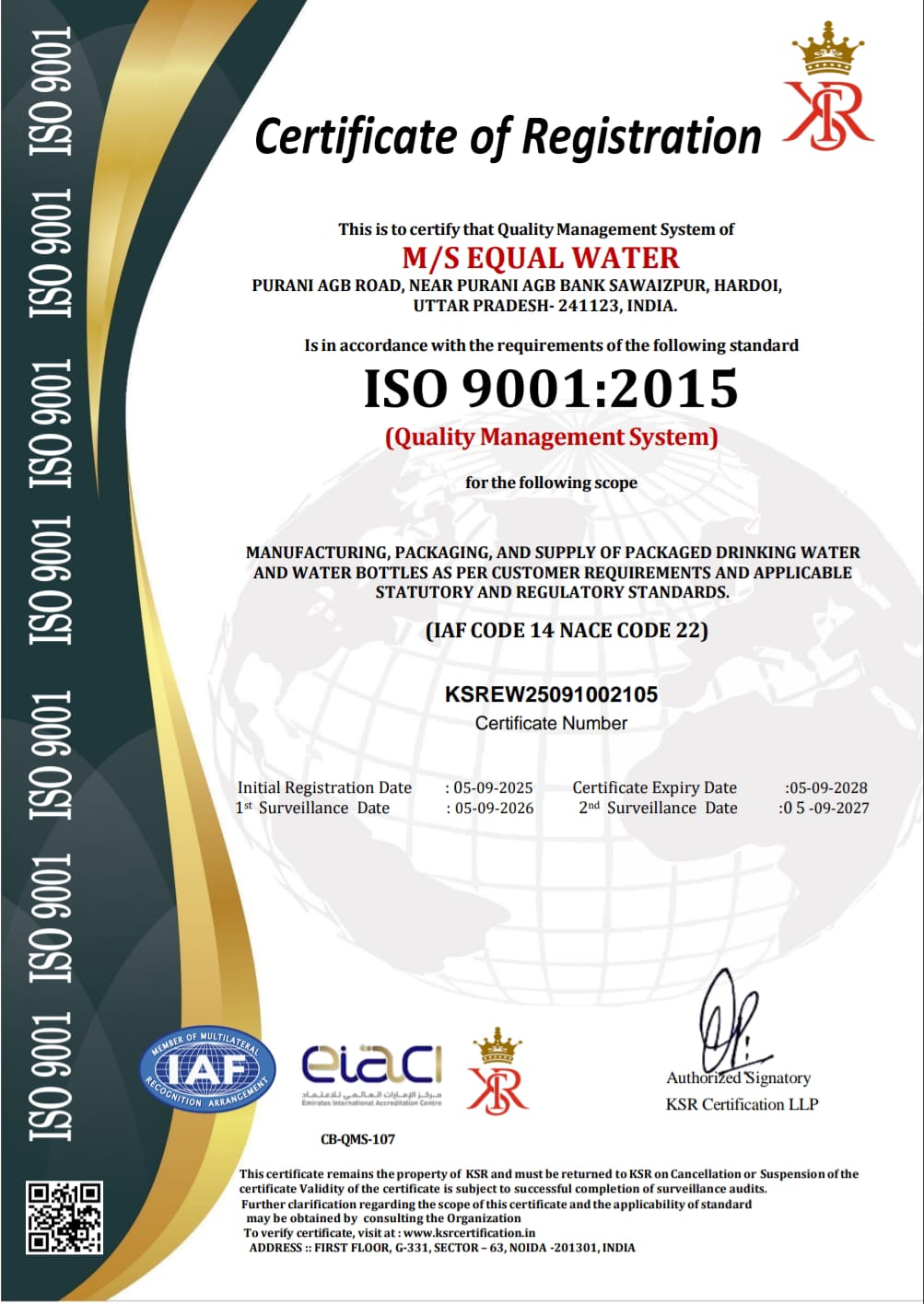 ISO 9001 Certificate